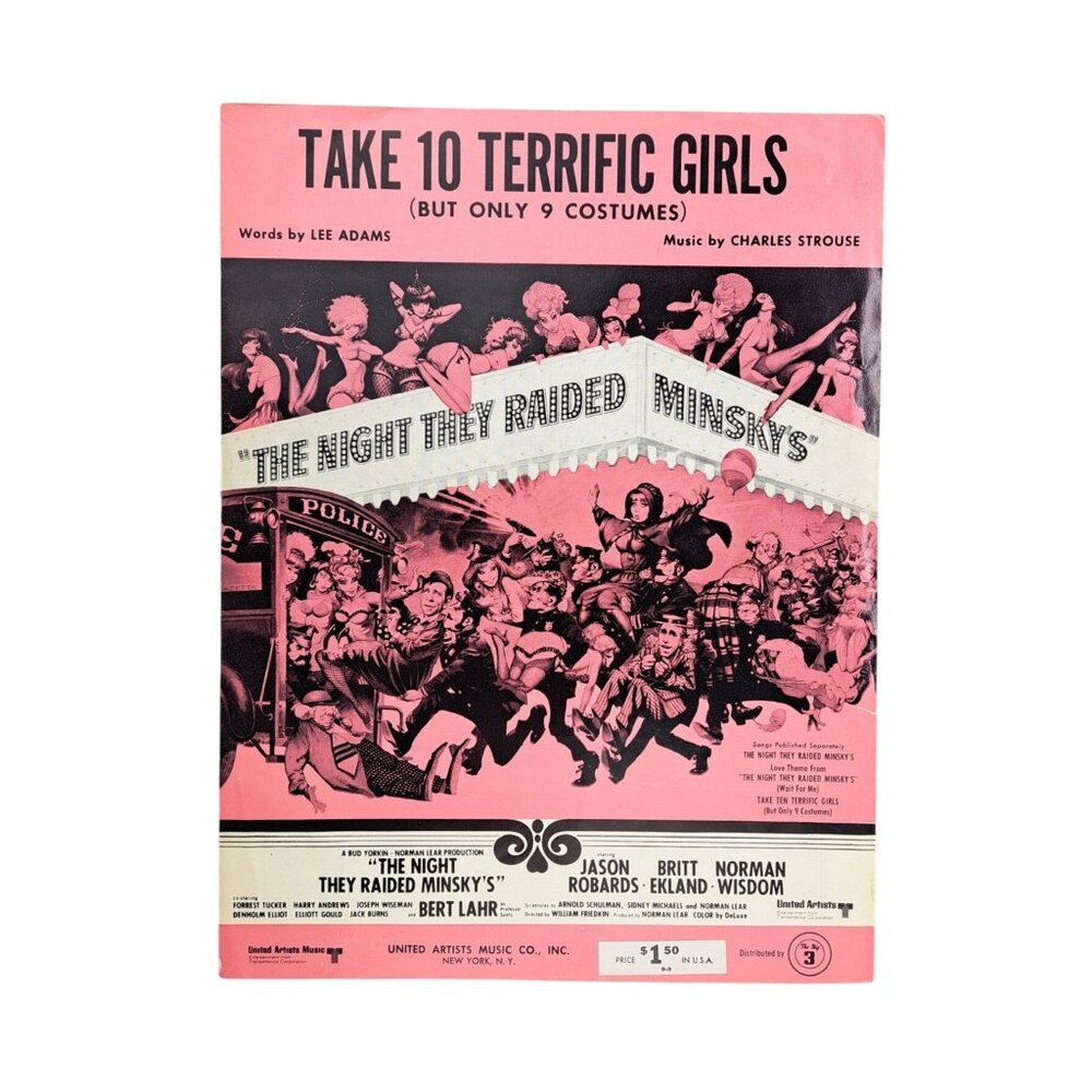 Vintage Take 10 Terrific Girls Sheet Music 1968 The Night They Raided Minskys
